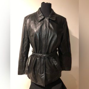 Wilson Leather Jacket Black with detachable Thinsulate vest. Size M